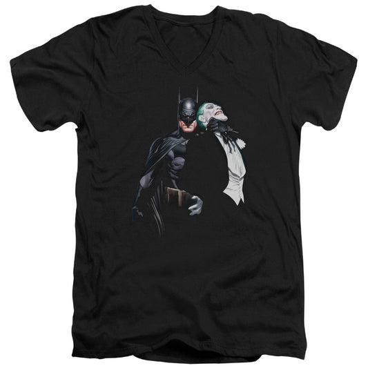Batman Joker Choke Mens Slim Fit V Neck T Shirt Black Officially Licensed