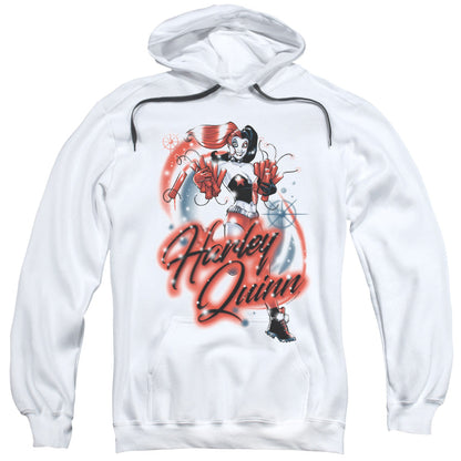 Batman Harley Airbrush Mens Hoodie White Officially Licensed