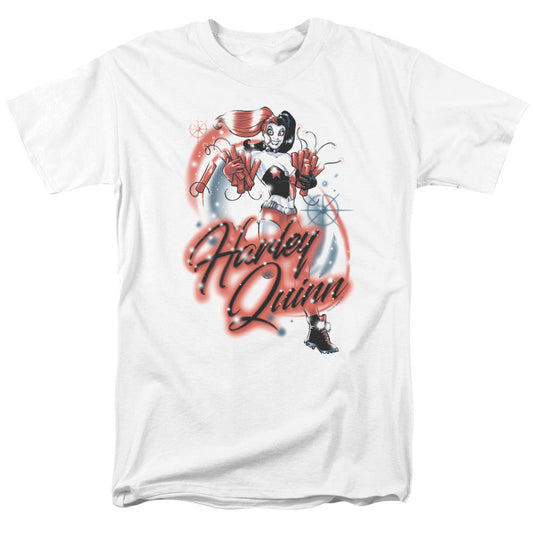 Batman Harley Airbrush Mens T Shirt White Officially Licensed