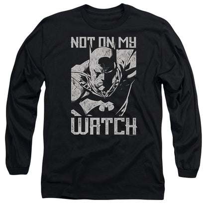 Batman Watch Mens Long Sleeve Shirt Black Officially Licensed