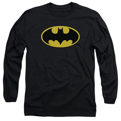 Batman Classic Logo Mens Long Sleeve Shirt Black Officially Licensed