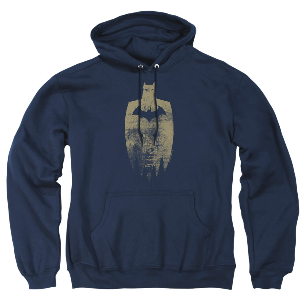 Batman Gold Silhouette Mens Hoodie Navy Officially Licensed