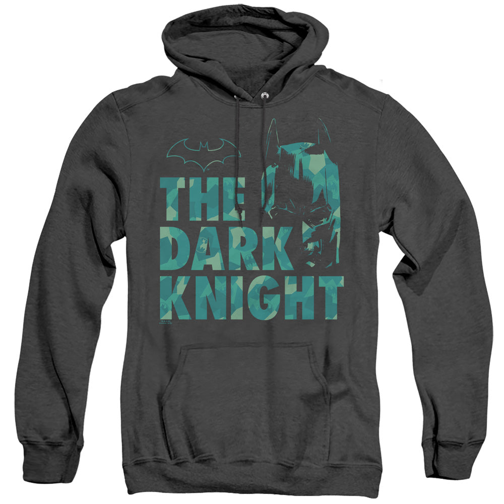 Batman Cutting Pattern Heather Mens Hoodie Black Officially Licensed