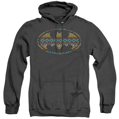 Batman Aztec Fill Heather Mens Hoodie Black Officially Licensed