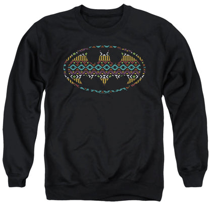 Batman Aztec Fill Mens Crewneck Sweatshirt Black