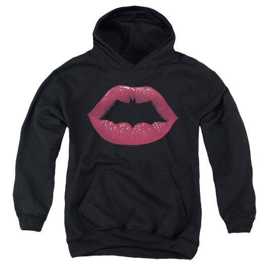Batman Bat Kiss Kids Youth Hoodie Black Officially Licensed