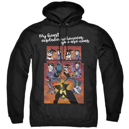 Batman Explode Mens Hoodie Black Officially Licensed