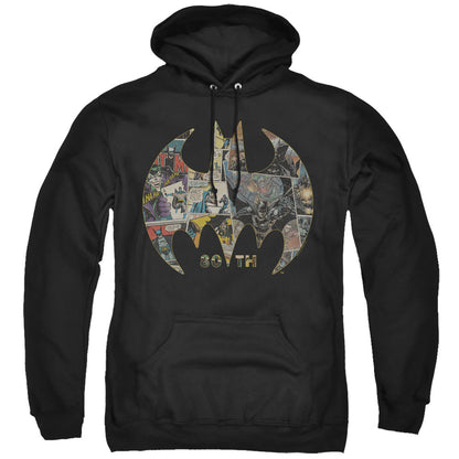 Batman 80Th Shield Mens Hoodie Black Officially Licensed