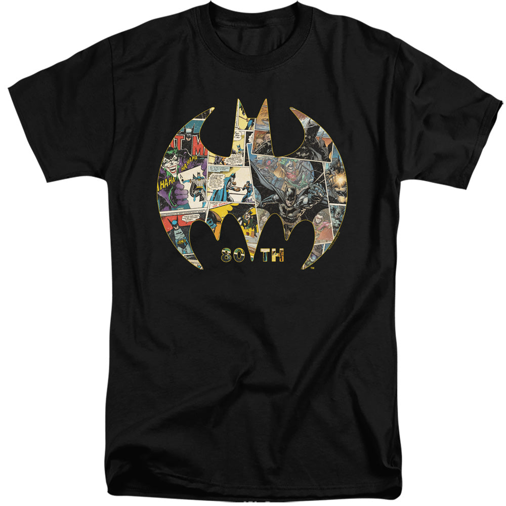 Batman 80th Shield Mens Tall T Shirt Black Officially Licensed