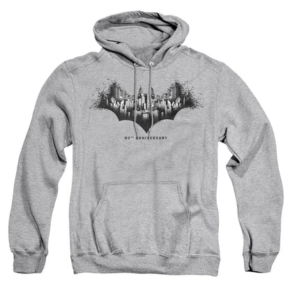 Batman Gotham Shield Mens Hoodie Athletic Heather Officially Licensed