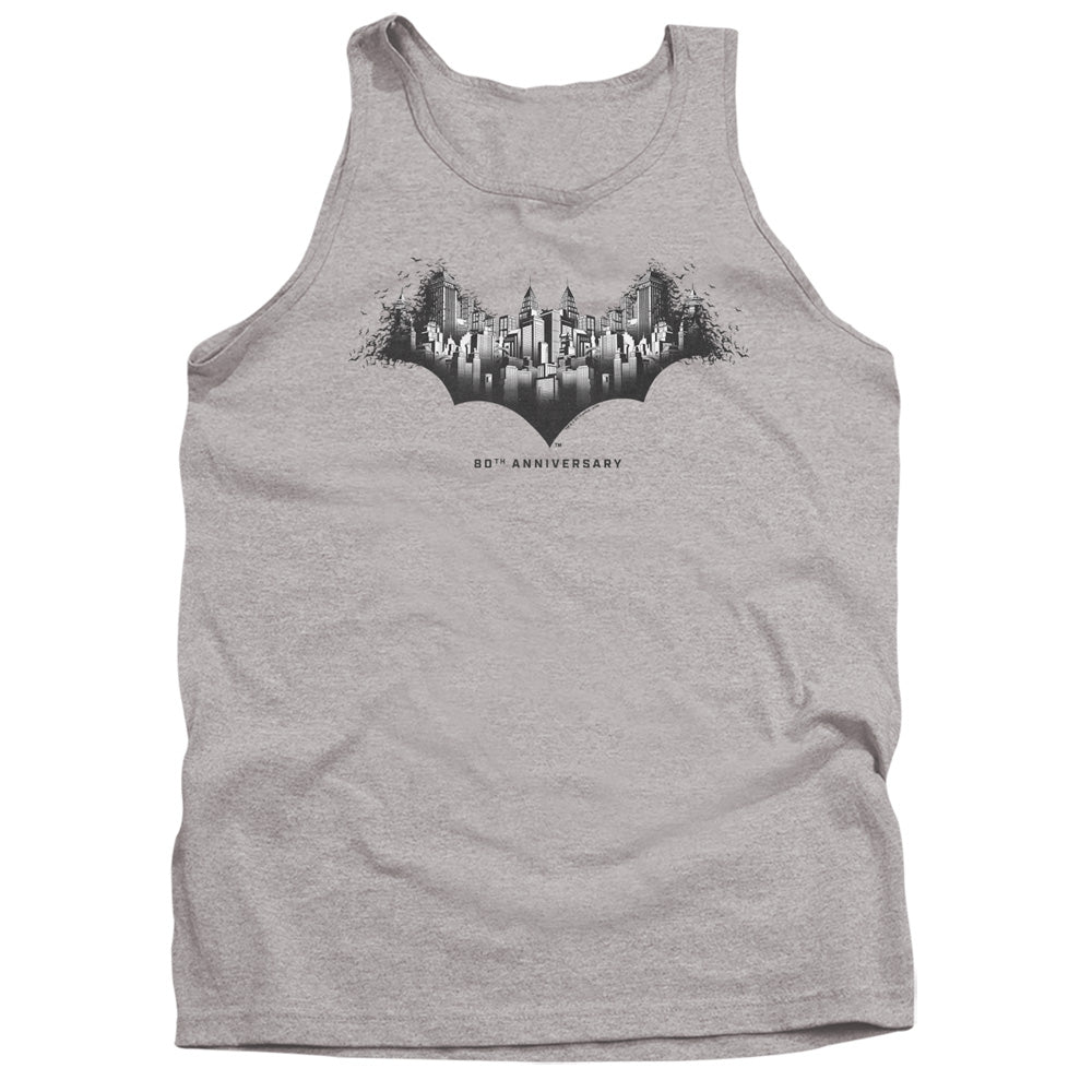 Batman Gotham Shield Mens Tank Top Shirt Athletic Heather Officially Licensed