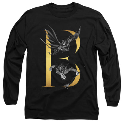Batman B Mens Long Sleeve Shirt Black Officially Licensed