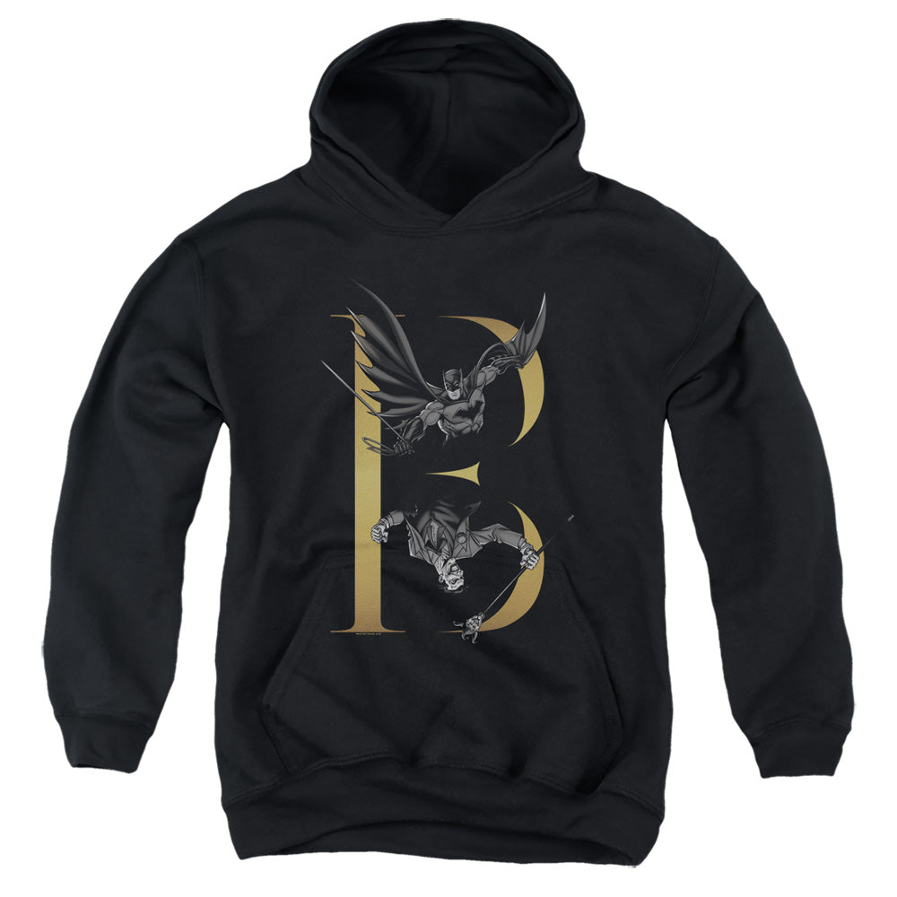 Batman B Kids Youth Hoodie Black Officially Licensed