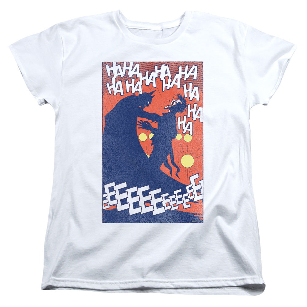 Batman Punchline Womens T Shirt White Officially Licensed