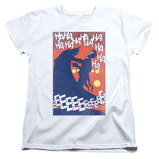 Batman Punchline Womens T Shirt White Officially Licensed