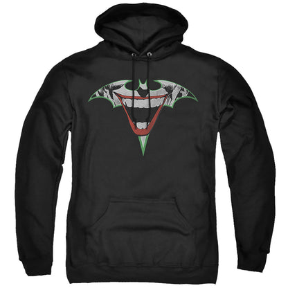 Batman Joker Bat Logo Mens Hoodie Black Officially Licensed