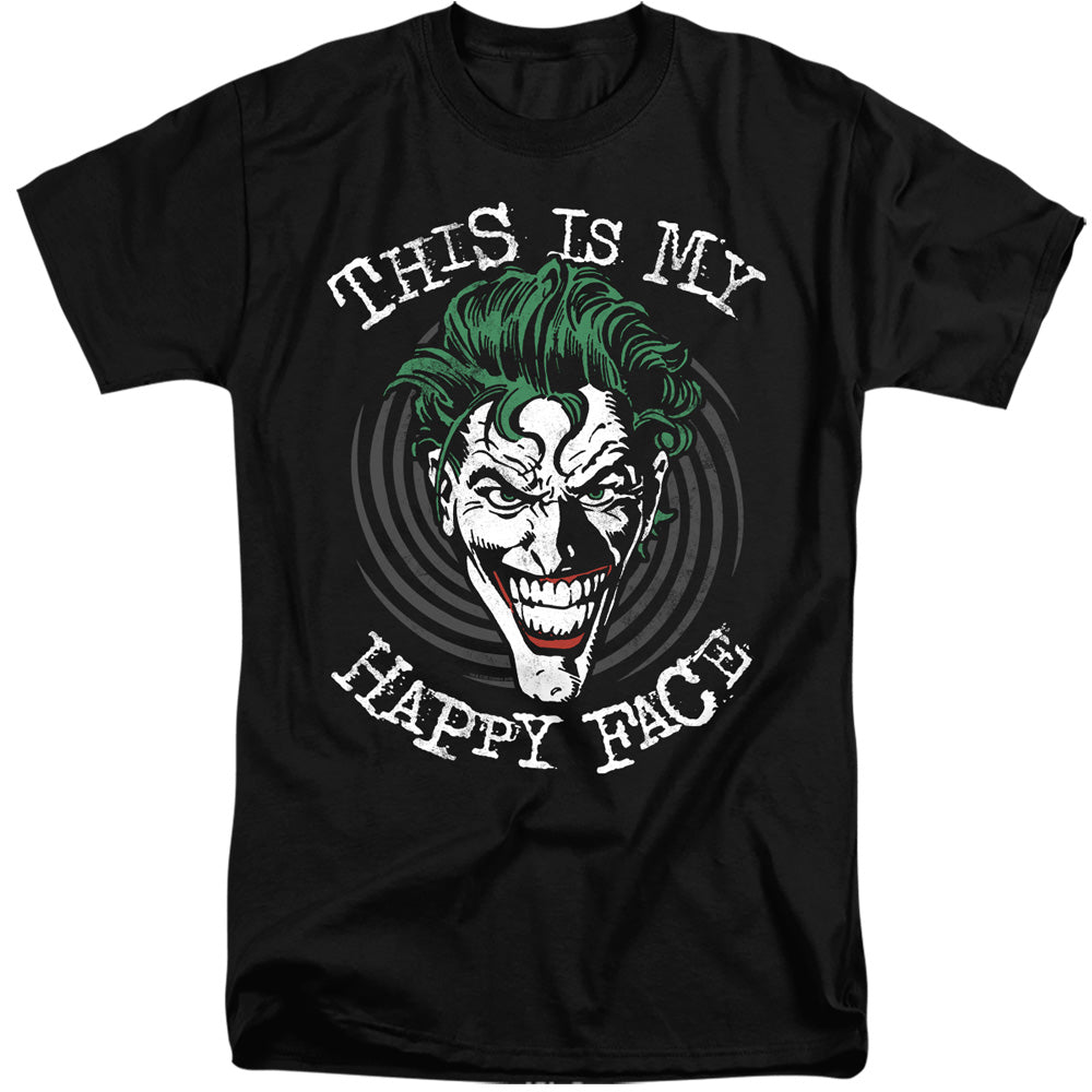 Batman Maniacal Spiral Mens Tall T Shirt Black Officially Licensed