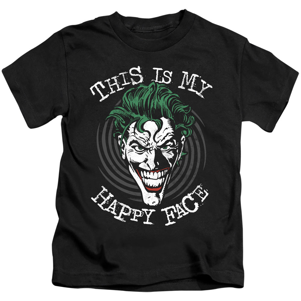 Batman Maniacal Spiral Juvenile Kids Youth T Shirt Black Officially Licensed