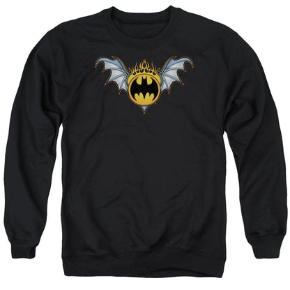 Batman Bat Wings Logo Mens Crewneck Sweatshirt Black