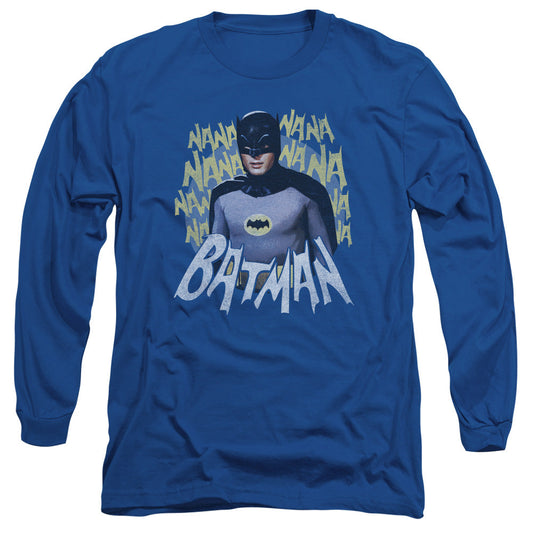 Batman Classic Tv Theme Song Mens Long Sleeve Shirt Royal Blue Officially Licensed