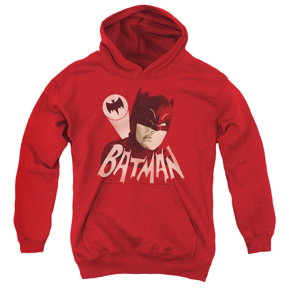 Batman Classic Tv Bat Signal Kids Youth Hoodie Red Officially Licensed