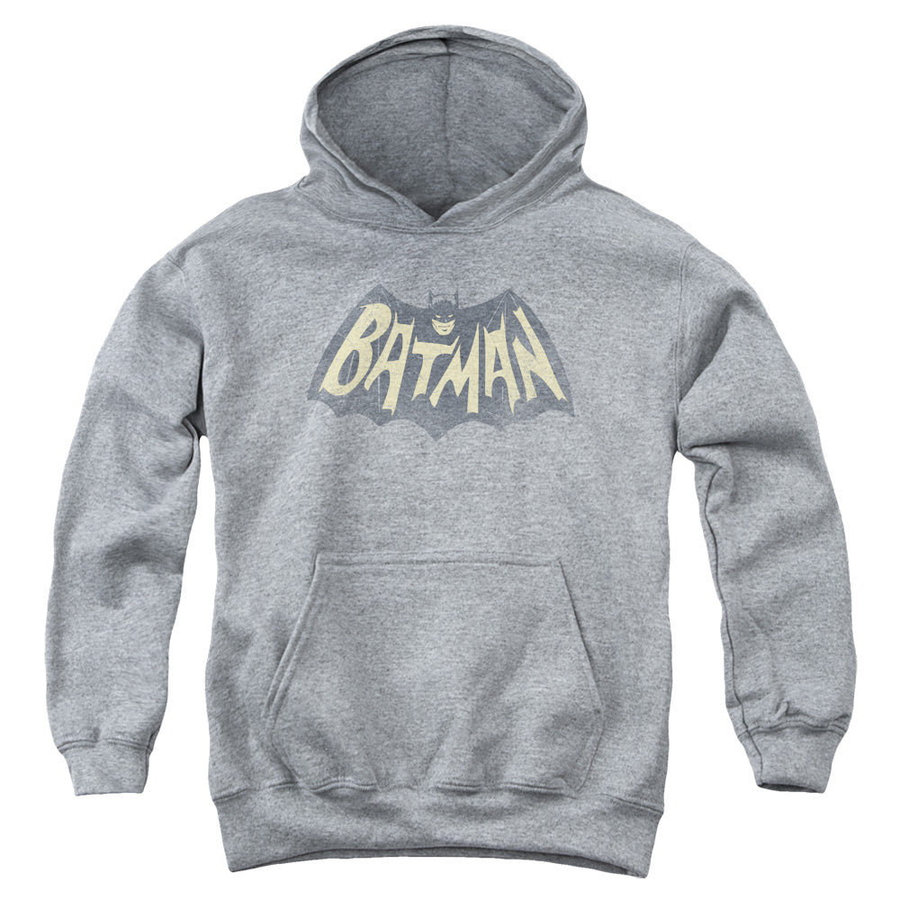 Batman Classic Tv Show Logo Kids Youth Hoodie Heather Officially Licensed