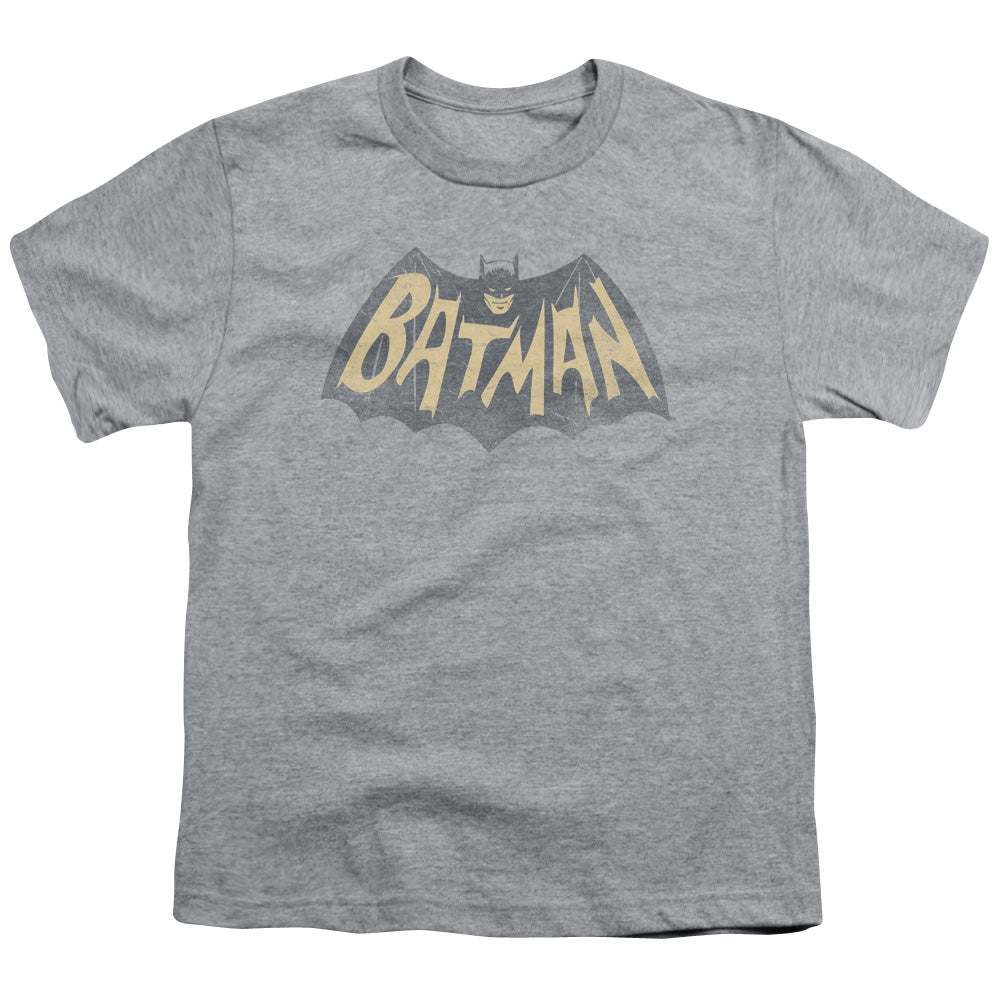 Batman Classic Tv Show Logo Kids Youth T Shirt Athletic Heather Officially Licensed