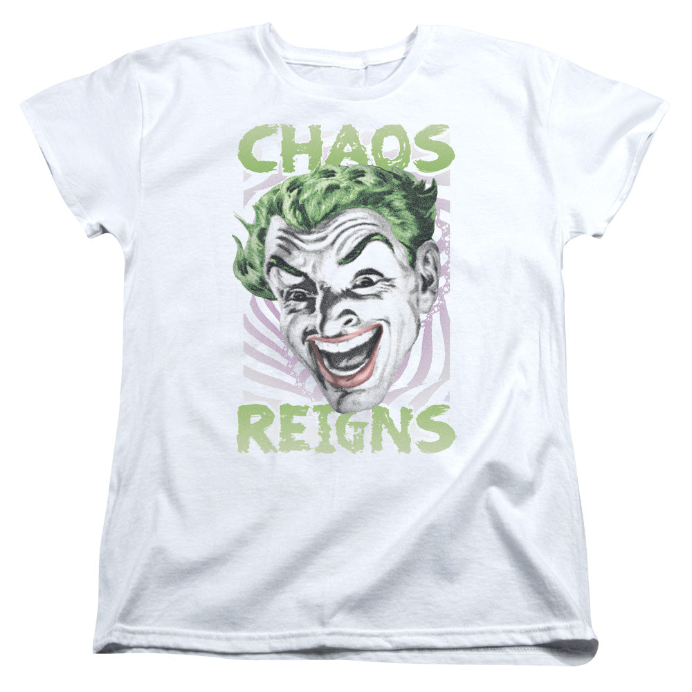 Batman Classic Tv Chaos Reigns Womens T Shirt White Officially Licensed
