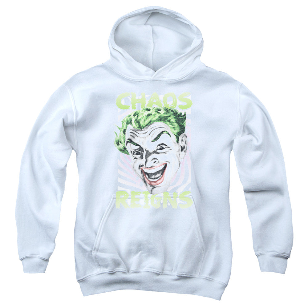 Batman Classic Tv Chaos Reigns Kids Youth Hoodie White Officially Licensed