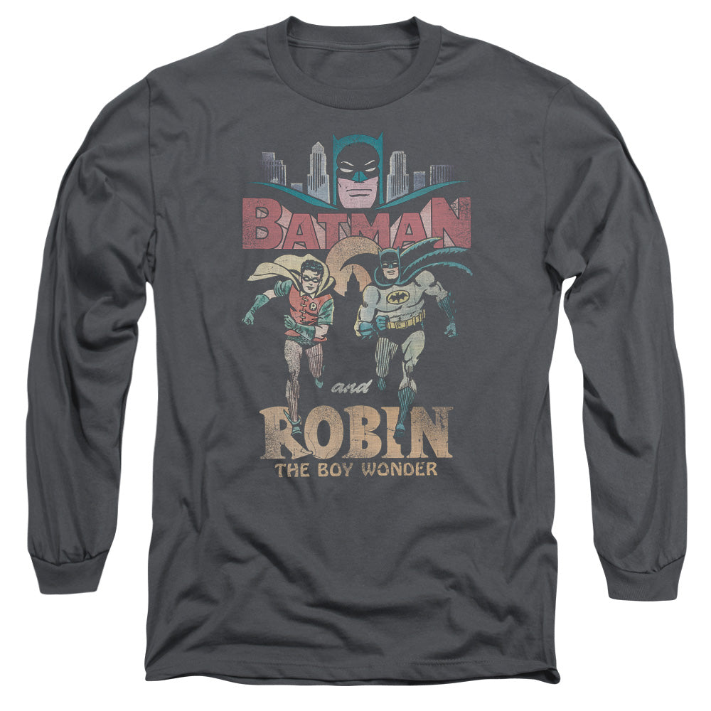 Batman Classic Tv Classic Duo Mens Long Sleeve Shirt Charcoal Officially Licensed