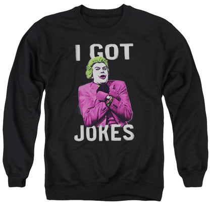Batman Classic Tv Got Jokes Mens Crewneck Sweatshirt Black Officially Licensed