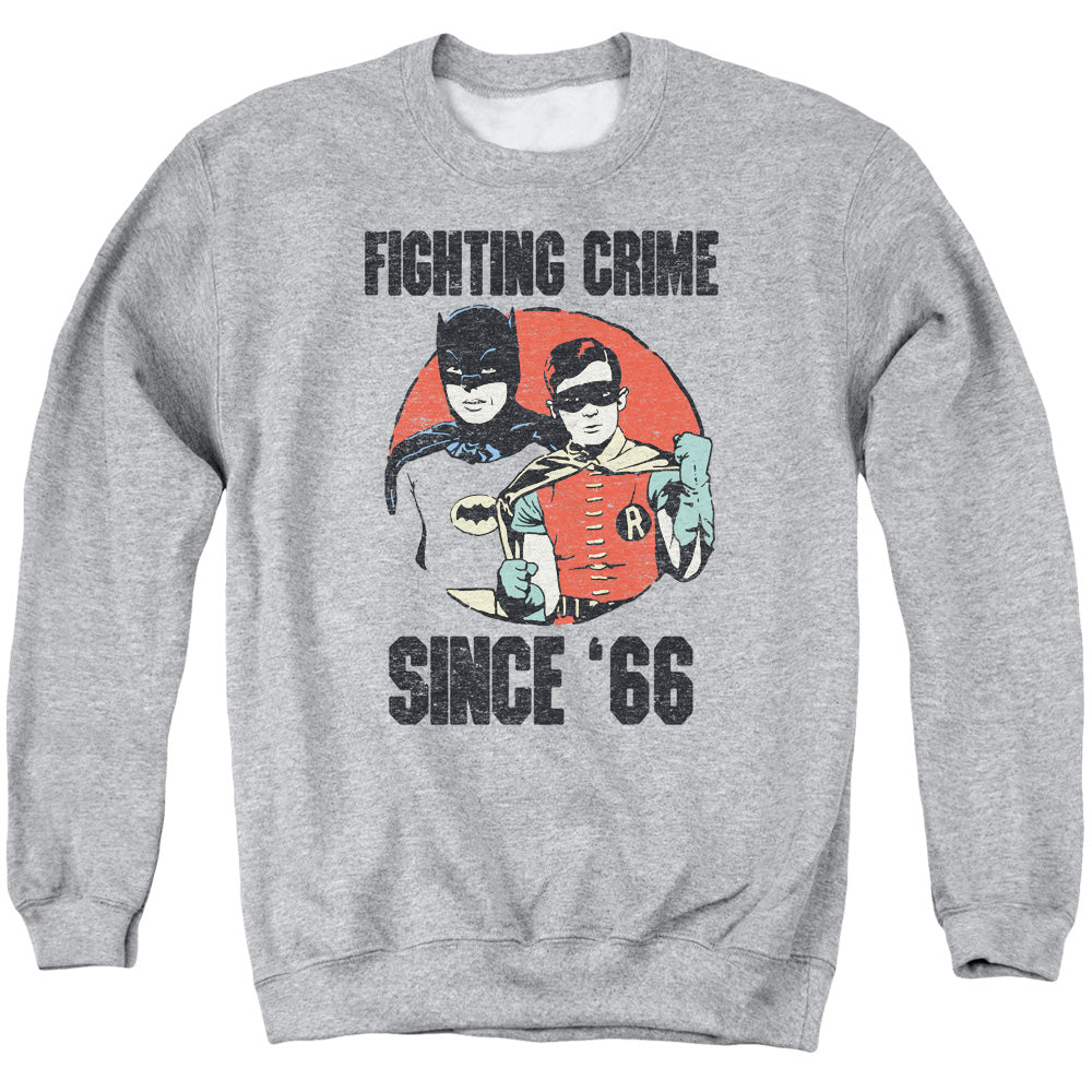 Batman Classic Tv Since 66 Mens Crewneck Sweatshirt Athletic Heather Officially Licensed