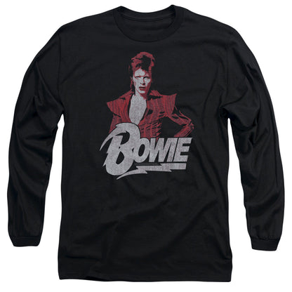 David Bowie Diamond David Mens Long Sleeve Shirt Black Officially Licensed