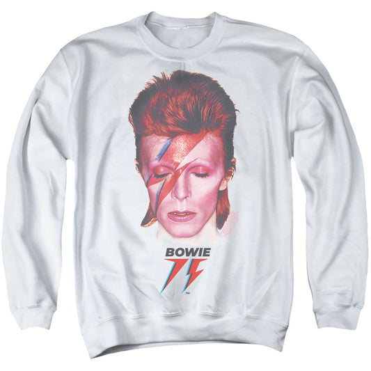 David Bowie Aladdin Sane 75 Mens Crewneck Sweatshirt White Officially Licensed