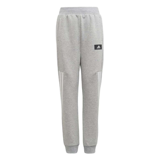 adidas Kid's Future Icons 3-Stripes Tapered-Leg Pants - MEDIUM GREY HEATHER / WHITE