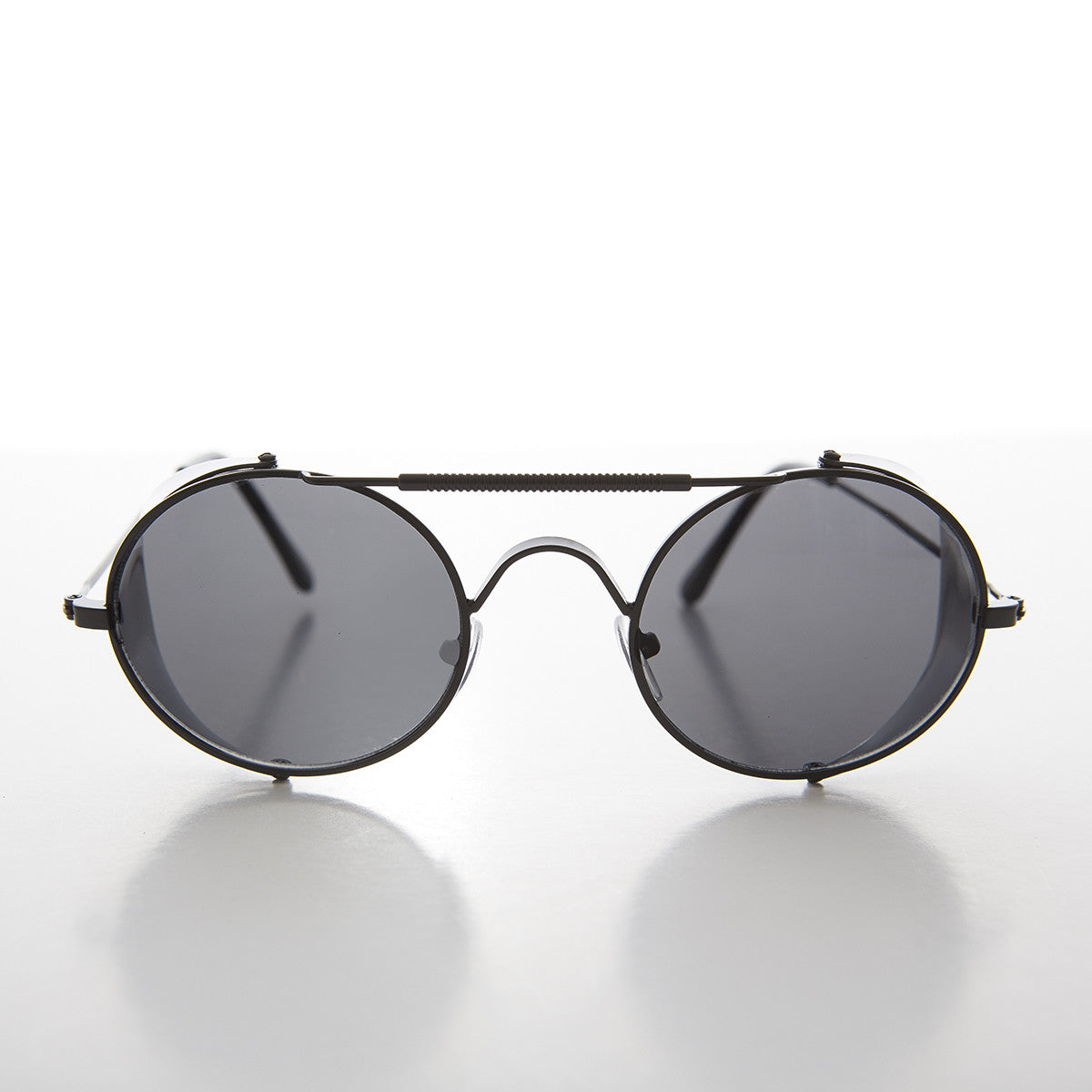 Black Steampunk Sunglass with Folding Side Shields - Bram 4