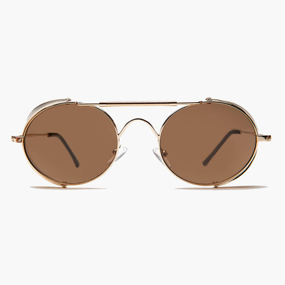 Gold Steampunk Sunglass with Folding Side Shields - Bram 6