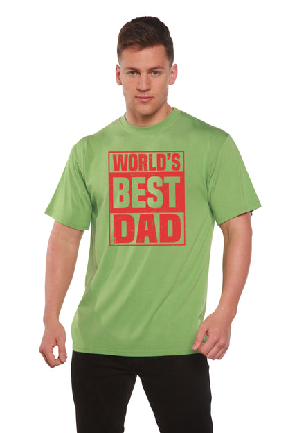 World's Best Dad Men's Bamboo Viscose/Organic Cotton Short Sleeve Graphic T-Shirt