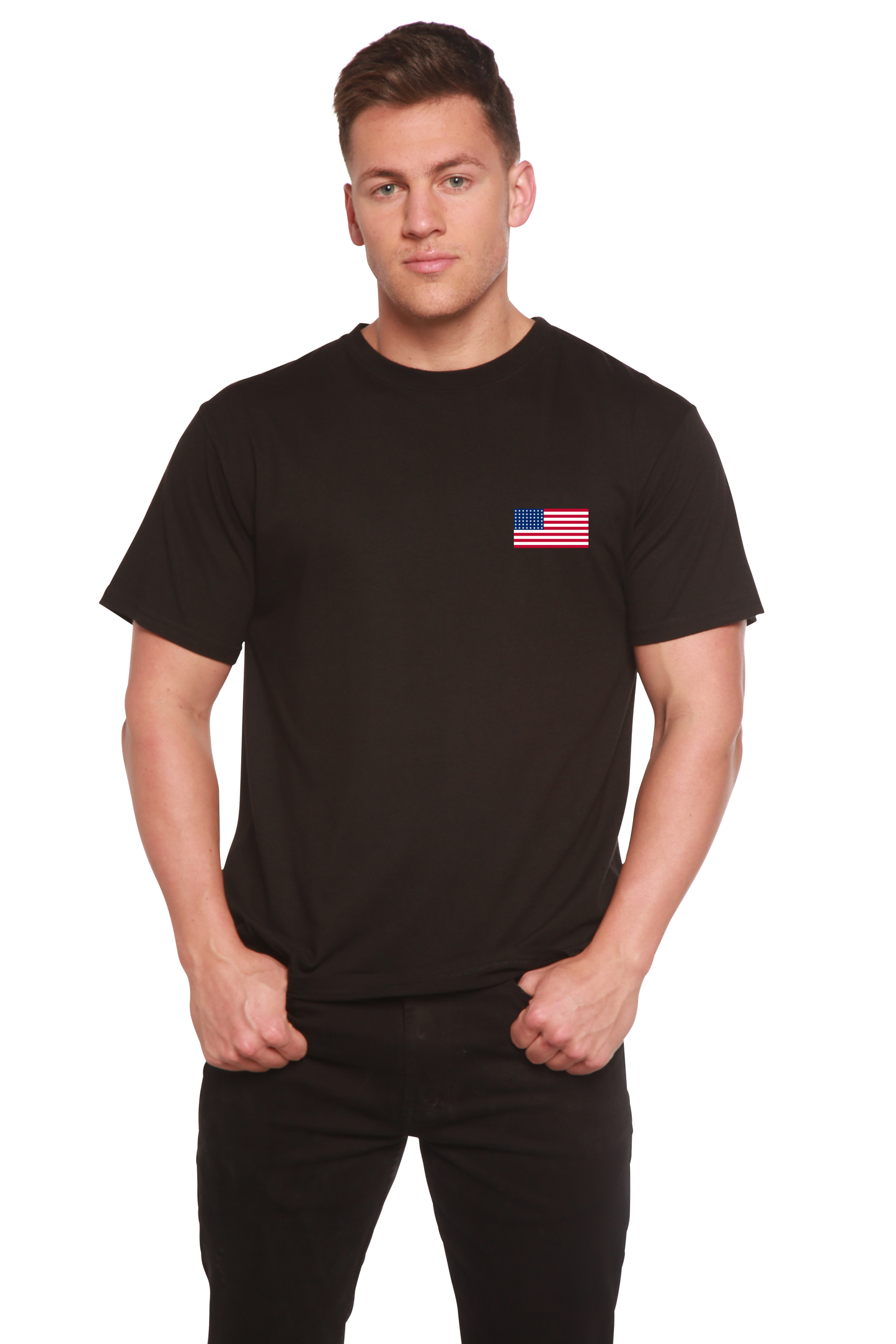 American Flag Men's Bamboo Viscose/Organic Cotton Short Sleeve Graphic T-Shirt