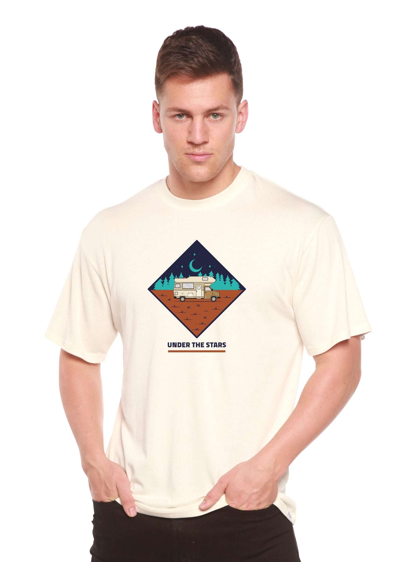 Under The Stars Men's Bamboo Short Sleeve Printed T-Shirt