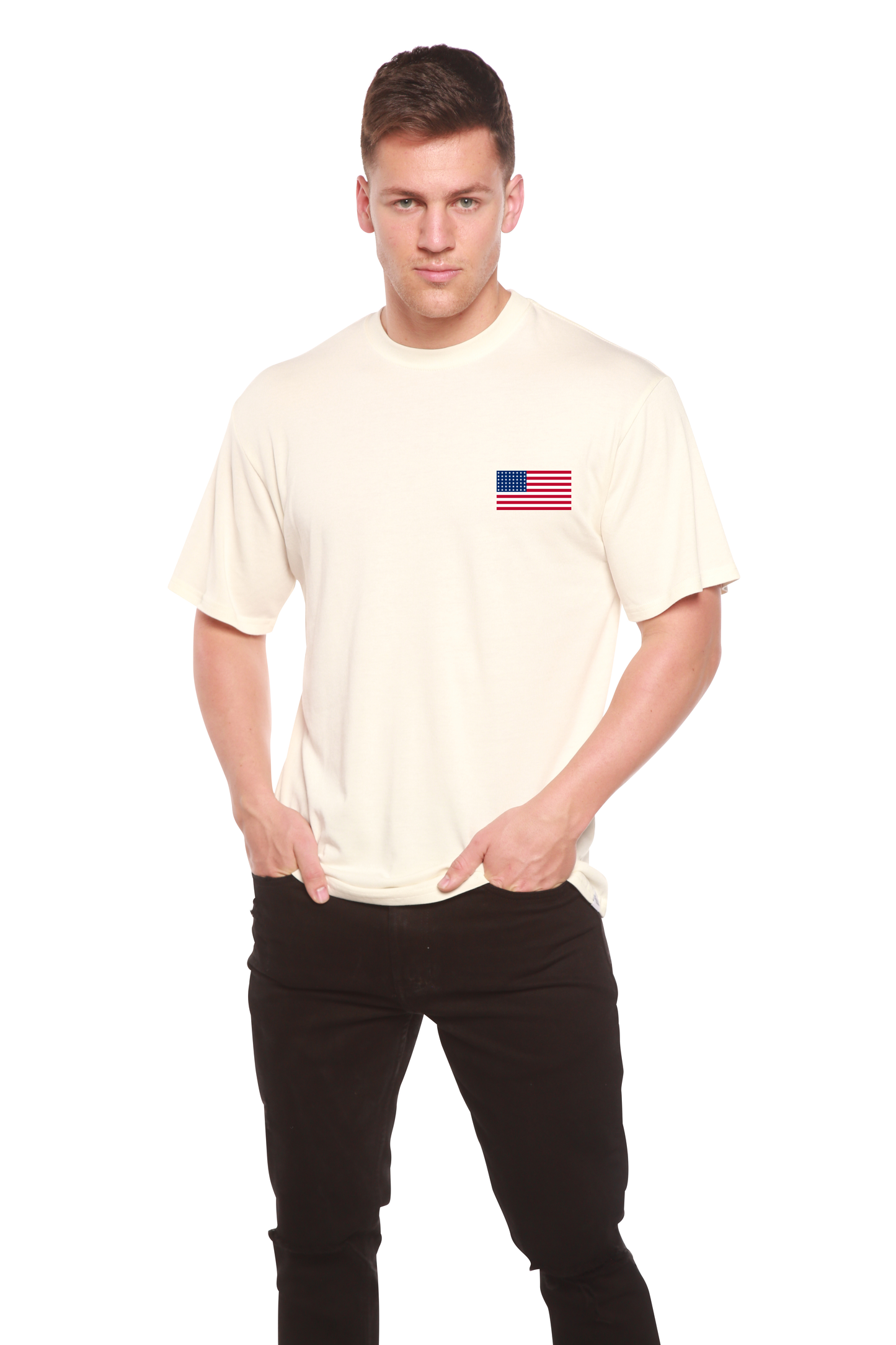 American Flag Men's Bamboo Viscose/Organic Cotton Short Sleeve Graphic T-Shirt