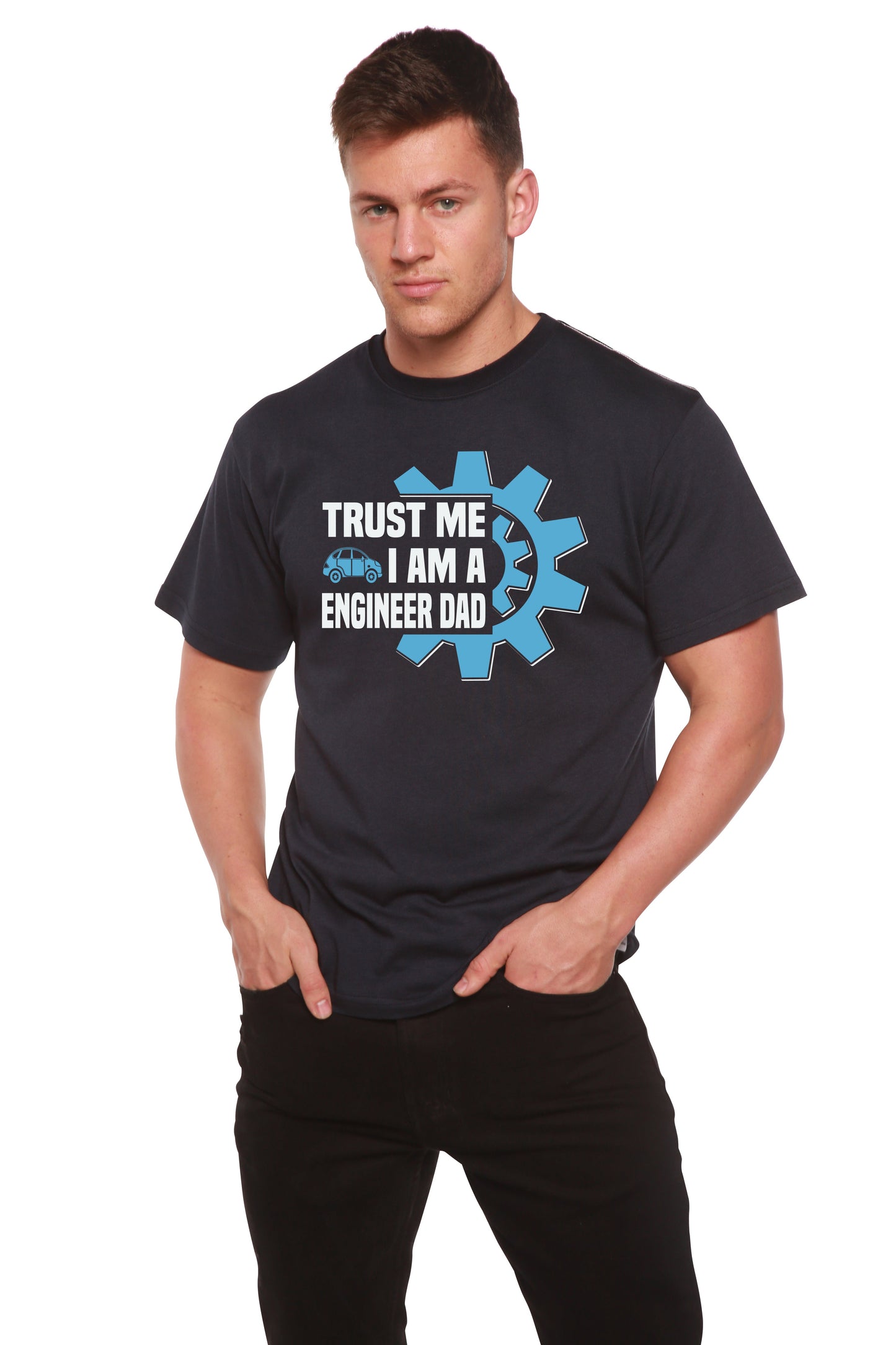 Trust Me I'm a Engineer Dad Men's Bamboo Viscose/Organic Cotton Short Sleeve Graphic T-Shirt