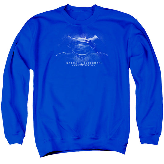Batman V Superman Bw Logo Mens Crewneck Sweatshirt Royal Officially Licensed