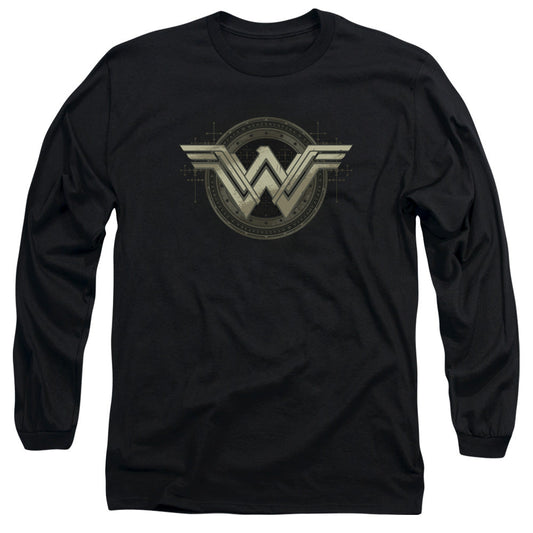 Batman V Superman Ancient Emblems Mens Long Sleeve Shirt Black Officially Licensed