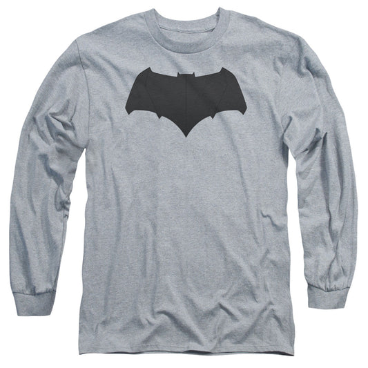 Batman V Superman Batman Logo Mens Long Sleeve Shirt Athletic Heather Officially Licensed
