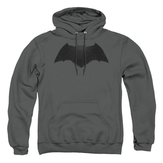Batman V Superman Beveled Bat Logo Mens Hoodie Charcoal Officially Licensed