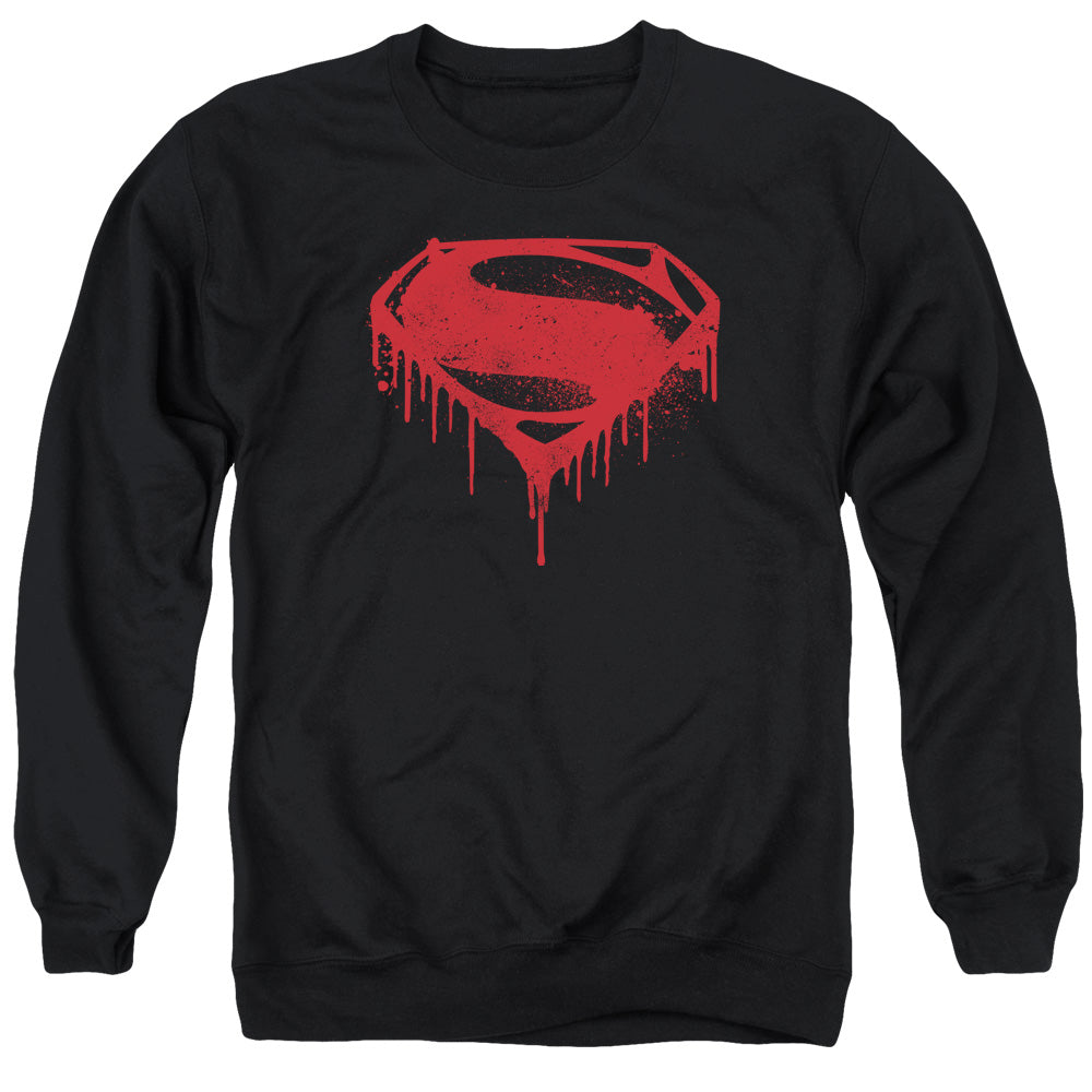 Batman V Superman Splattered Mens Crewneck Sweatshirt Black Officially Licensed
