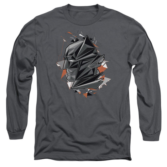 Batman V Superman Bat Head Tech Mens Long Sleeve Shirt Charcoal Officially Licensed