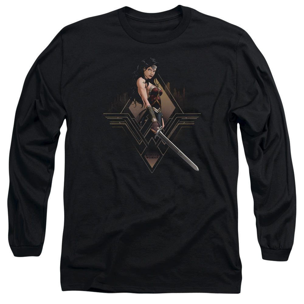 Batman V Superman City Girl Mens Long Sleeve Shirt Black Officially Licensed