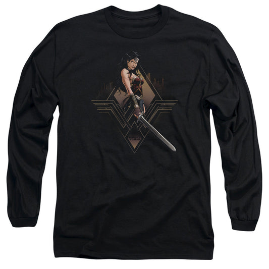 Batman V Superman City Girl Mens Long Sleeve Shirt Black Officially Licensed